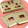 Gold finished switch plates